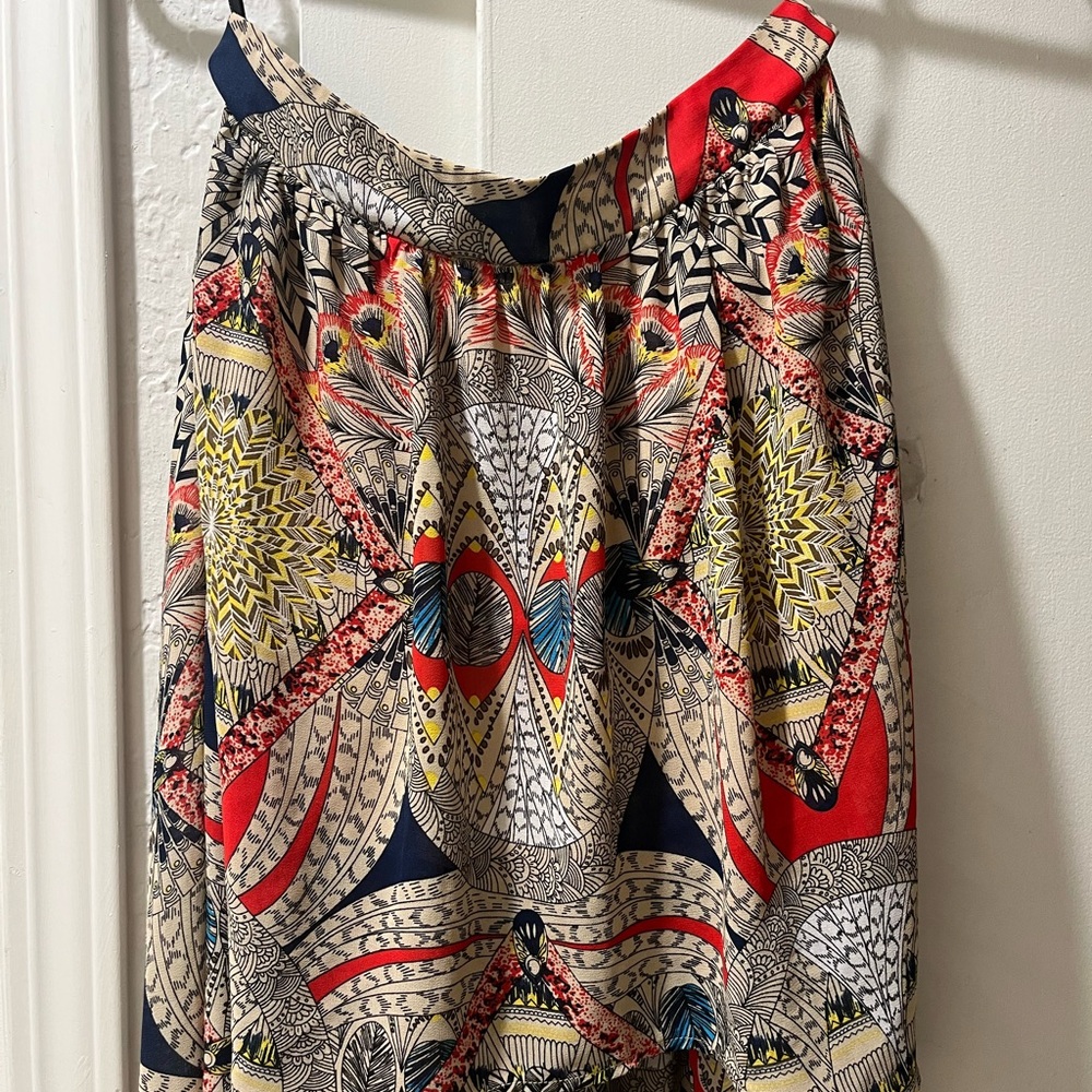 Papaya Multicolor Geometric Skirt